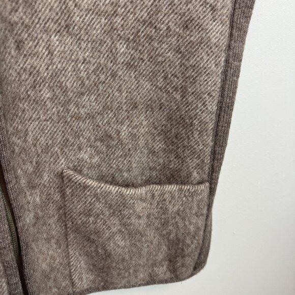 Rusk & Finch 100% Pure Wool Vest New Zealand Zip Front Sweater long brown XL - Picture 6 of 11